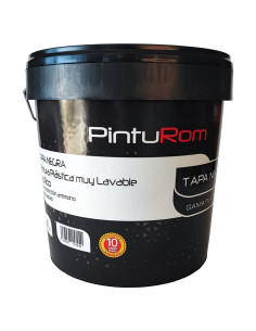 Pintura muy lavable PLATINO TAPA NEGRA bidón de 14 litros