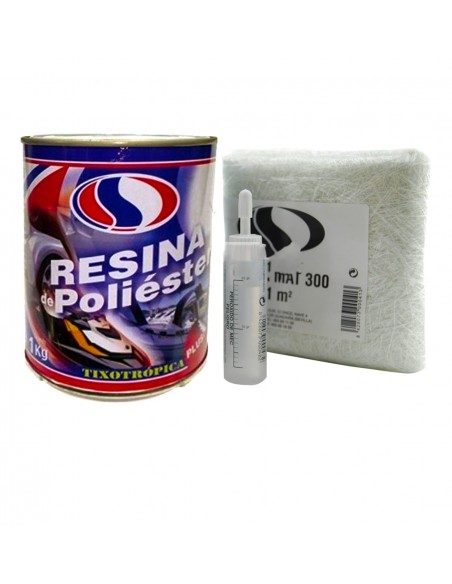 Kit reparación poliéster c/fibra PLAINSUR