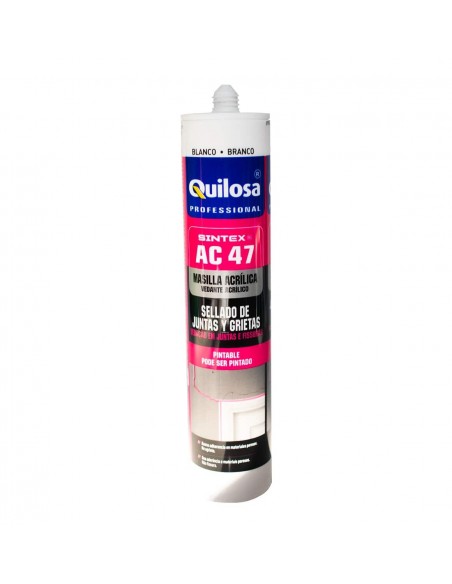 Sellador acrílico Sintex AC-47 juntas y grietas QUILOSA 300ml.