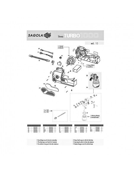 Equipo de pintura HVLP TURBO 1000 SAGOLA